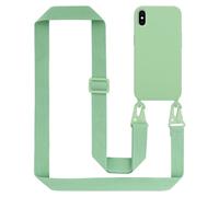 Tour de cou chaîne pour Apple iPhone X / XS en LIQUID LIGHT GREEN Housse de protection en silicone avec cordelette réglable