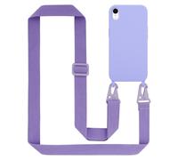Tour de cou chaîne pour Apple iPhone XR en LIQUID LIGHT PURPLE Housse de protection en silicone avec cordelette réglable