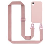 Tour de cou chaîne pour Apple iPhone XR en LIQUID PINK Housse de protection en silicone avec cordelette réglable