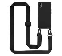 Tour de cou chaîne pour Apple iPhone XS MAX en LIQUID BLACK Housse de protection en silicone avec cordelette réglable