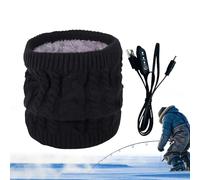 Tour de cou chauffant - Gaine thermique électrique USB avec texture de corde tissée | Masque facial doublé en à 3 vitesses réglables | Écharpe unisexe pour ski, snowboard