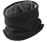 Tour de Cou Écharpe Hiver - Snood Cache Cou Col Polaire Tubulaire Foulard Chaud Coupe-Vent De Crochet De Laine Homme et Femme pour Spors Moto Cycliste Vélo Ski Noir 1PCS