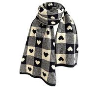 Tour De Cou Femme - Écharpe à Carreaux d'amour d'hiver pour Femmes Écharpe épaissie châle Chaud (Beige, One Size)