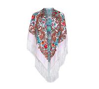 Tour De Cou Femme Fin, Femmes Lady Muslim Folk-Custom Print Tassel Square Foulard Wrap Shawl Travel Scarve (Multicolor, One Size)