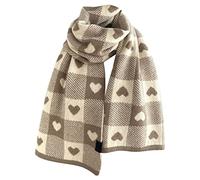 Tour De Cou Femme Hiver, Écharpe à Carreaux d'amour d'hiver pour Femmes Écharpe épaissie châle Chaud (C, One Size)
