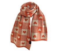 Tour De Cou Homme Running, Écharpe à Carreaux d'amour d'hiver pour Femmes Écharpe épaissie châle Chaud (B, One Size)