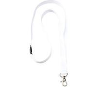 Avery Tour de cou pour badge – polyester blanc recyclé avec mousqueton – pochette de 10