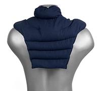 Tour de cou pour vertèbres cerivicales avec col montant et partie dorsale - bleu foncé - Coussin chaud aux pépins de raisin - HWS