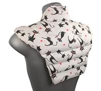 Tour de cou pour vertèbres cerivicales avec col montant et partie dorsale - Mimi le chat - Coussin chaud aux noyaux de cerises
