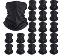 Tour de Cou Respirant Anti-UV Coupe-Vent, Cache-Cou Multifonction 20 Pièces Noir Unisexe Outdoor