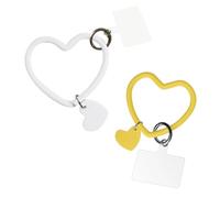 Tour de Cou Telephone,2 PCS Phone Loops Universelle Cordon Telephone Portable Collier de Longe Compatibles,cordon de téléphone en silicone avec joint en forme de cœur,adapté à tous les smartphones