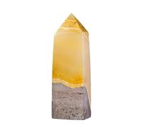 Tour de de citrine - Statue à pointe hexagonale de 3 à 4 cm, ornement d'énergie d'abondance, décoration en pierre de naturelle pour salon, table d'étude, cadeau d'anniversaire | Décor