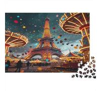 Tour de Fer Parisienne 1000 Pièces Puzzle pour Adultes Papier Scène Parc dAttractions Nocturne Jeu en Famille Cadeau Détente 70x50cm/1000pcs