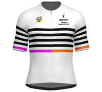Santini Tdffaz Grand Départ Bretagne 2025 Short Sleeve Jersey Blanc L Print