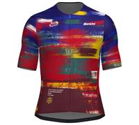 Santini Tdf Arrivée Dash 2025 Short Sleeve Jersey Multicolore L Print