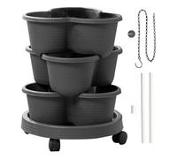 Tour de Jardin Verticale - Pot à Fraisiers,Structure à Multiples Niveaux avec Roues Amovibles pour Fleurs Légumes Fraises Jardin Intérieur Cuisine Balcon Terrasse