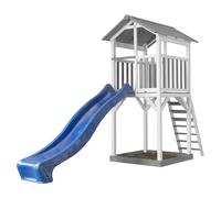 AXI Beach Tower Aire de Jeux avec Toboggan en bleu & Bac à Sable | Grande Maison enfant extérieur en Gris & Blanc | Cabane de Jeu en Bois FSC