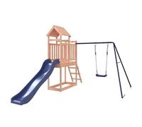 Tour de jeu, en bois massif de Douglas, jouet d'extérieur durable pour enfants, tour d'escalade robuste avec toboggan pour jardin et arrière-cour, naturel et sûr