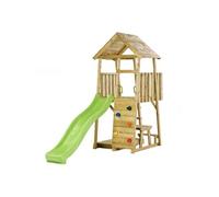 Kangui Tour de Jeux Bois Wiki - Toboggan, Mur d'escalade, cabane, échelle, Table et bac à Sable