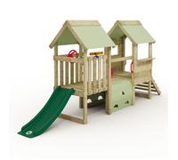 Tour de jeux WICKEY My First Playground 2 pour tout-petits avec toboggan 120 cm vert et tunnel - 10 ans de garantie*