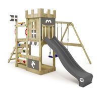 Tour de jeux WICKEY RoyalFlyer avec toboggan anthracite, balançoire et bac à sable - 10 ans de garantie*