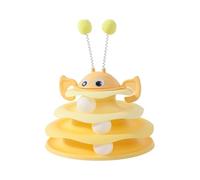 Tour de jouet interactive pour chat - Centre de jeu à 3 étages, jeu de plateau tournant, labyrinthe d'activités PP | Puzzle de stimulation mentale pour chatons, exercice en intérieur, chasse, réductio
