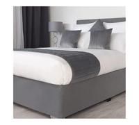 Tour de lit avec housse de couette - Par Imitation daim de luxe avec trois côtés en tissu et élastique tout autour, facile à installer (Gris, S-King 200x200x30cm)