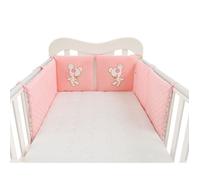 Tour de lit bébé - 6 pièces 30x30cm - coton mélangé - Motif ours étoile rose TOUR DE LIT BEBE