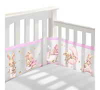 Tour de Lit Bébé Cabane - Contour Respirant en Maille 4 Côtés avec Circulation de l'Air - Doublure pour Lit Bébé