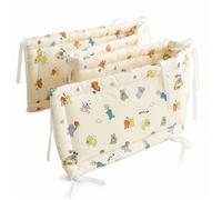 Tour de lit bébé - Coton respirant antichoc matelassé - Pour berceau bébé - 28x140cm - Motif sergé avec des poneys et des ours