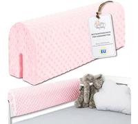 Tour de lit bébé Respirant 120 cm - Contour de Lits pour Tout-Petits Protege Enfant barreaux ou Barriere Bebe Tours Mousse Berceau Protection Minky Rose