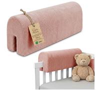 Tour de lit bébé respirant 50 cm - contour de lits pour tout-petits protege barriere bebe tours Mousse Velours côtelé Rose B