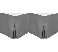 Tour DE LIT Cache SOMMIER 90 X 190 CM + 30 CM Gris Anthracite (Lot de 2)