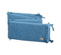 ROBA Nid de Bébé Seashells Oyster 170 cm - Coton Bio- Tour de Lit Certifié Oeko-Tex & OCS - Motif Pois à Aspect Relief - Bleu