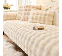 Tour de lit lapin, housse de canapé en peluche en forme de L 1, 2, 3, 4 places, housse de canapé d'angle en forme de U, 2023 nouvelle protection universelle antidérapante, super douce en fausse