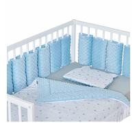 Tour De Lit Modulable 10 Pièces Extra Doux Minky Bleu TU