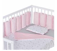 Tour De Lit Modulable 10 Pièces Extra Doux Minky Rose TU