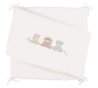 Tour de lit réversible beige brodé