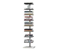 Tour de livres en métal à 8 niveaux de type étage Invisible Bibliothèque d'angle Suspension Simple Bibliothèque pour salon, maison, bureau, étude, noir, 35 x 28 x 150 cm