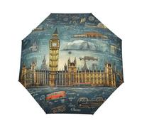 Tour De Londres Art Parapluie Automatique Anti-UV Résistant Au Vent, Compact Et Léger - Parfait pour Voyage Garçons Filles