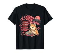 Tour de pagode Ramen pour chien Fleurs Sakura Mont Fuji T-Shirt