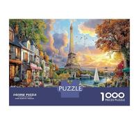 Tour de Paris dans la Rue des Fleurs 1000 Pièces Coffret Puzzle Paysage Rural Puzzle Carton Premium - Anti-Stress Déco, Cadeau Femmes Hommes Enfants, Développement Cognitif 70x50cm/1000pcs