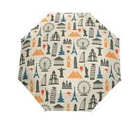 Tour De Paris Parapluie Pliable Pliant à Ouverture Automatique Parapluies Pliant Coupe-Vent pour Voyager Plage Femmes Enfants Homme Fille