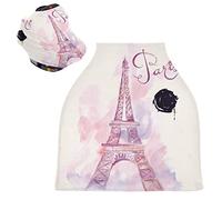 Tour De Paris Rose Housse de Canopée de Siège de Voiture pour Poussette Bébé Dais Siège-Auto Couverture D'Allaitement Pare-Soleil Respirant Extensible pour Garçons Filles