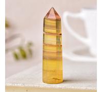 Tour De Point De Cristal De Charbon Naturel,Quartz Rose,Pierre De Guérison,Obélisque D'énergie,Napreiki,Décoration De La Maison,24 Documents - Type Yellow Fluorite-60-70mm
