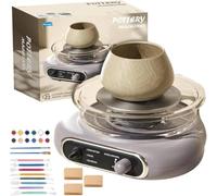 Tour de Poterie Électrique Mini pour Débutants, Vitesse Ajustable Infinie avec Commande par Pédale, Design Démontable Facile à Nettoyer, Kit d'Outils Argile Complet pour Art DIY Enfants et Adultes