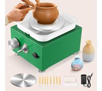 Tour de Potier, 2000RPM 30W Tour Potier Électrique avec Bassin en ABS Amovible et Plateau Tournant de 6.5/10cm Tour Potier Poterie Enfant et Adultes Outil de Bricolage pour Céramique