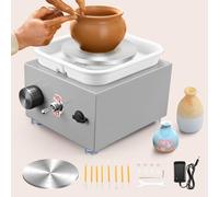 Tour de Potier, 2000RPM 6.5/10cm Plateau en Tour de Potier, Vitesse Stable et Réglable Tour Potier avec ABS Bassin d'eau Amovible Adapté aux Ateliers de Bricolage de Poterie et aux Amateurs