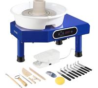 Tour de potier céramique roue machine 350 W, tour de potier électrique machine 25 cm 300 tr/min machine à tour de potier, avec pédale & tablier machine à façonner, Convient pour les débutants, les pas