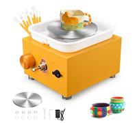 Tour de Potier, Couleeur 2000RPM 30W Roue de Poterie Électrique avec Bassin en ABS Amovible et Plateau Tournant de 6.5/10cm Tour Potier Poterie Enfant et Adultes Outil de Bricolage pour Céramique